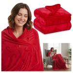 Koc wytłaczany HOLIDAY TIME czerwony 130x160