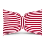 Poduszka Kokarda GLAM 30x50 Pasy biały/czerwony