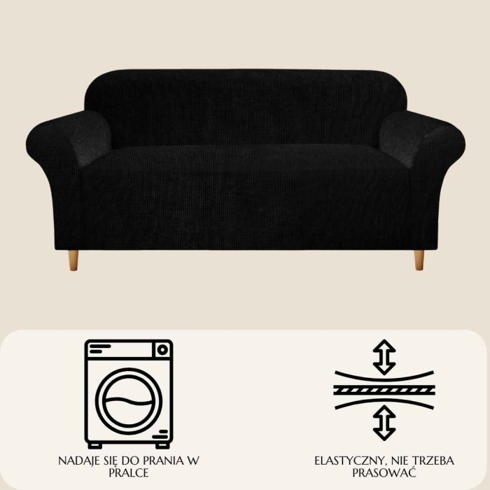 Pokrowiec na Sofę FLEXI COVER XL 4 os. Czarny
