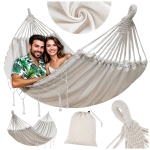 Dwuosobowy Hamak BOHO ISWING 280x150 Krem