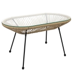 Stolik owalny Acapulco 90x51x51 cm Beż