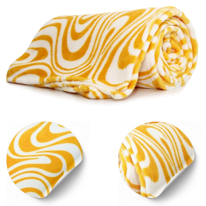 Koc Sense mikrofibra 200x220 cm Żółty YELLOW