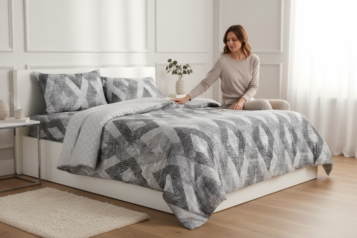 Kpl pościeli SATIN LOFT 160x200+2posz. Szary