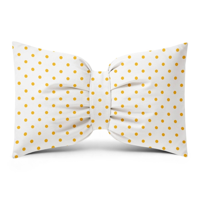 Poduszka Kokarda GLAM 30x50 Kropki Zółte