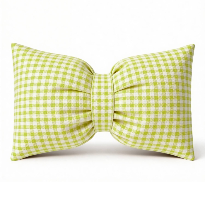 Poduszka Kokarda GLAM 30x50 Kratka Zieleń