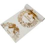 Bieżnik w rolce świąteczny Wianek 28x300 cm Złoty