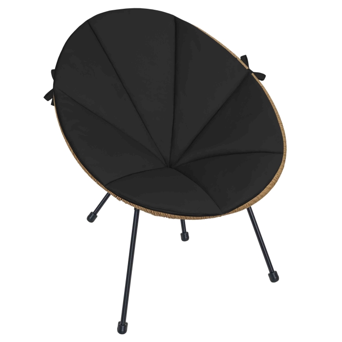 Poduszka na fotel ACAPULCO Natural Oxford Czarny W