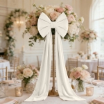 Kokarda Deco Velvet Glam Bow 50x40+50 cm Krem