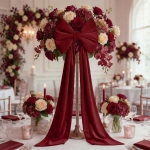 Kokarda Deco Velvet Glam Bow XXL 48x45x150 Czerwon