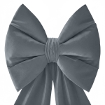Kokarda Deco Velvet Glam Bow 50x40+50 cm Szary