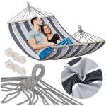 Dwuosobowy Hamak Essence Stripe 280x150 Pasy Szary