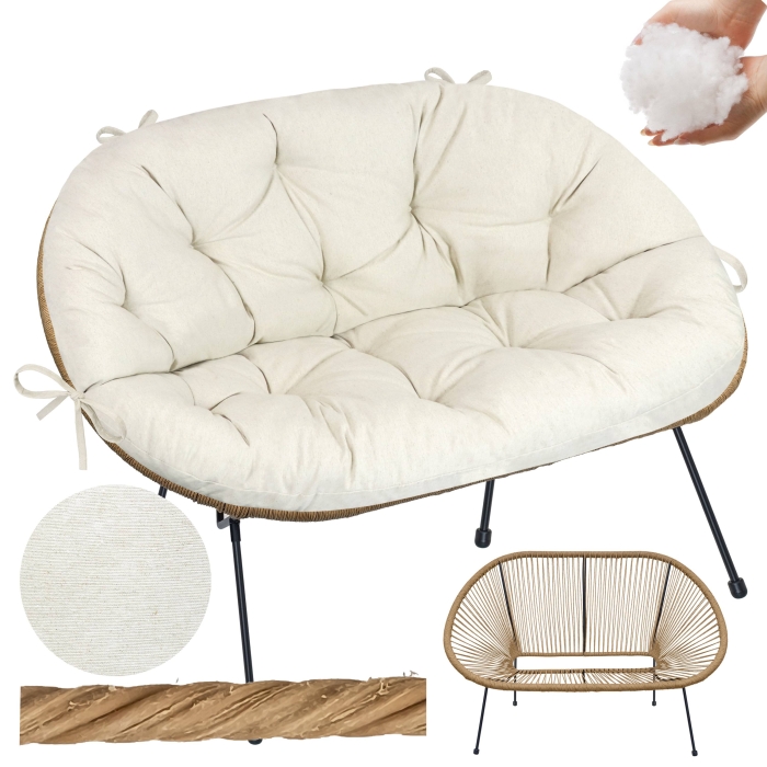 Sofa + poduszka ACAPULCO Natural Loneta 93 Len