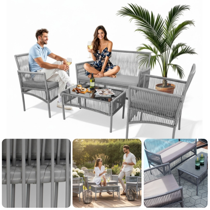 Zestaw mebli ogrodowych PREMIUM ALIA Szary