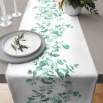 Bieżnik w rolce Eukaliptus bawełna 28x300 cm Ziel.