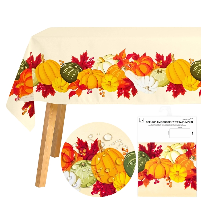 Obrus plamoodporny TERRA PUMPKIN 130X180