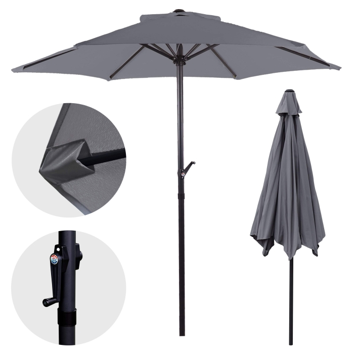 Parasol ogrodowy Caria 300 x 245 cm Szary