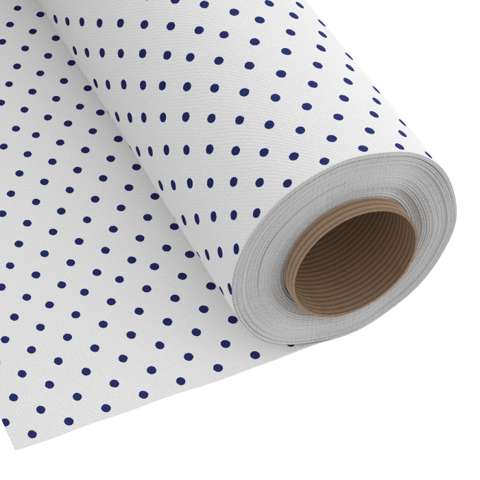 Tkanina Dekoracyjna Happy 280 cm Biały w Granatowe