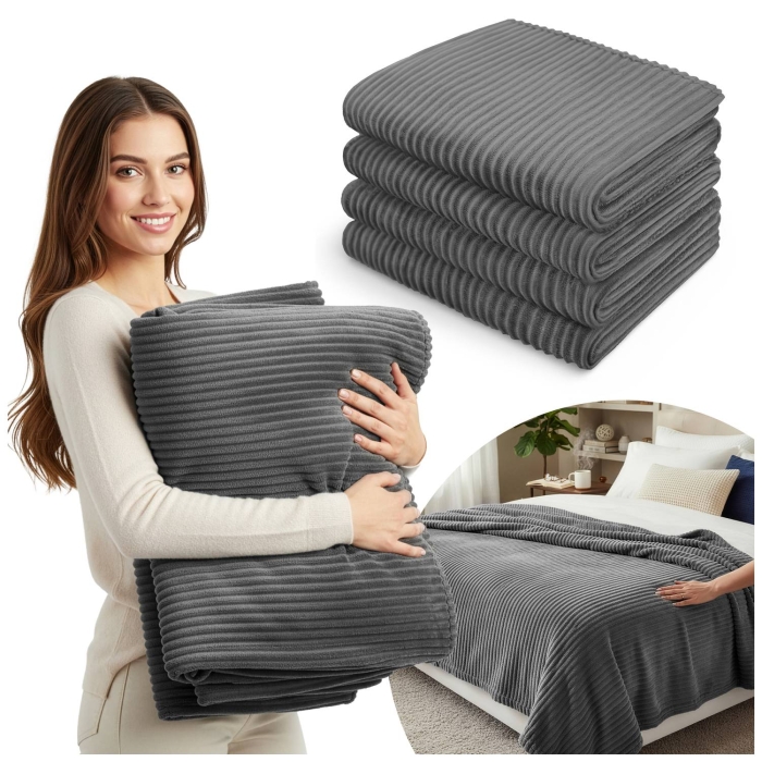 Koc Amy 200x220 cm Szary