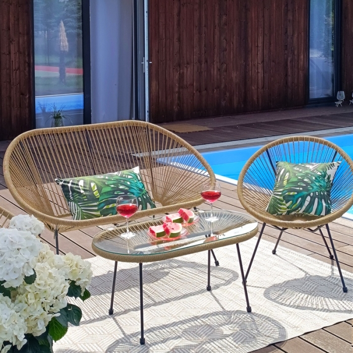 Sofa ogrodowa ławka Acapulco NATURAL 135x77x85 cm