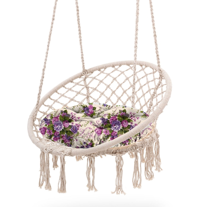 Poduszka na bocianie gniazdo śr 65cm Blumen Fiolet