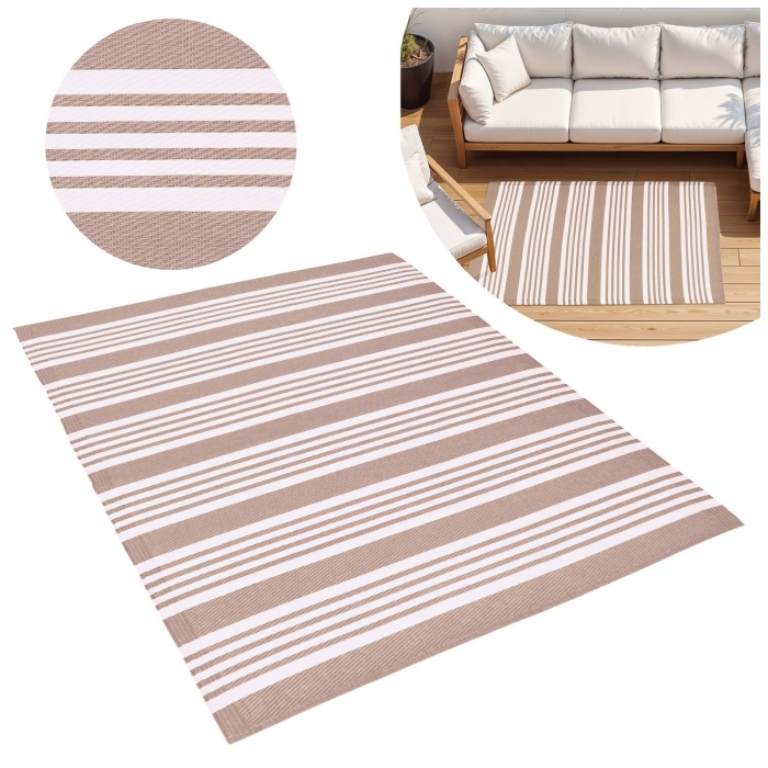 Dywan zewnętrzny STRIPES BEIGE 90x150 cm