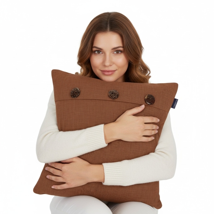 Poszewka z guzikami VINTAGE FEMME 40X40 Coral