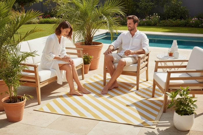 Dywan zewnętrzny MOSTAZA żółty 120x170 cm