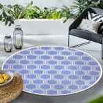 Dywan zewnętrzny RITMO BLUE okrągły śr. 120 cm