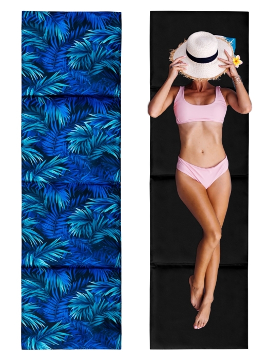 Mata plażowa 180x50x3 Oxford Czarny+ Blue Passion