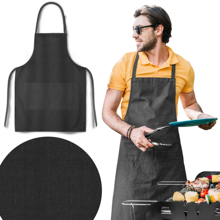 Fartuch kuchenny FLAX LEN 65x75 cm Antracyt