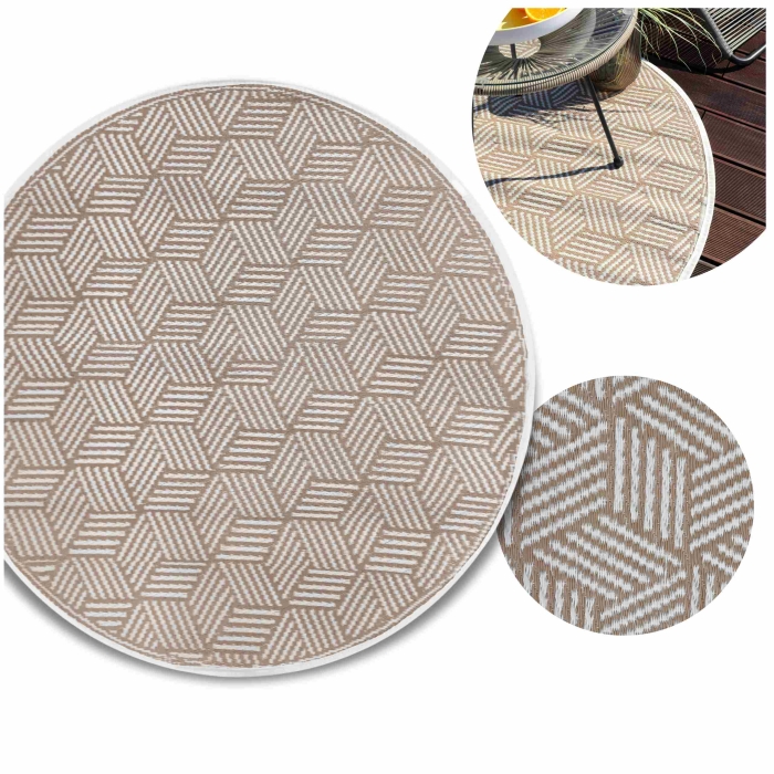 Dywan zewnętrzny LUZ BEIGE okrągły śr. 120 cm