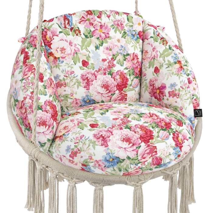 Huśtawka LUNA Natur + poduszka Luna UP Sweet Peony