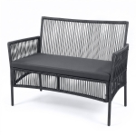 Sofa ogrodowa 2 os. PREMIUM ALIA z poduszką Grafit