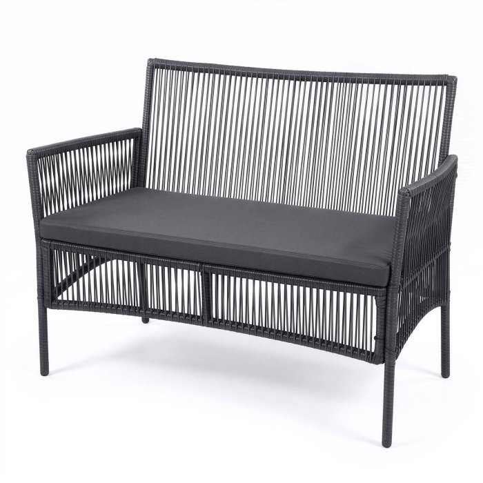 Sofa ogrodowa 2 os. PREMIUM ALIA z poduszką Grafit