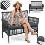 Sofa ogrodowa 2 os. PREMIUM ALIA z poduszką Grafit