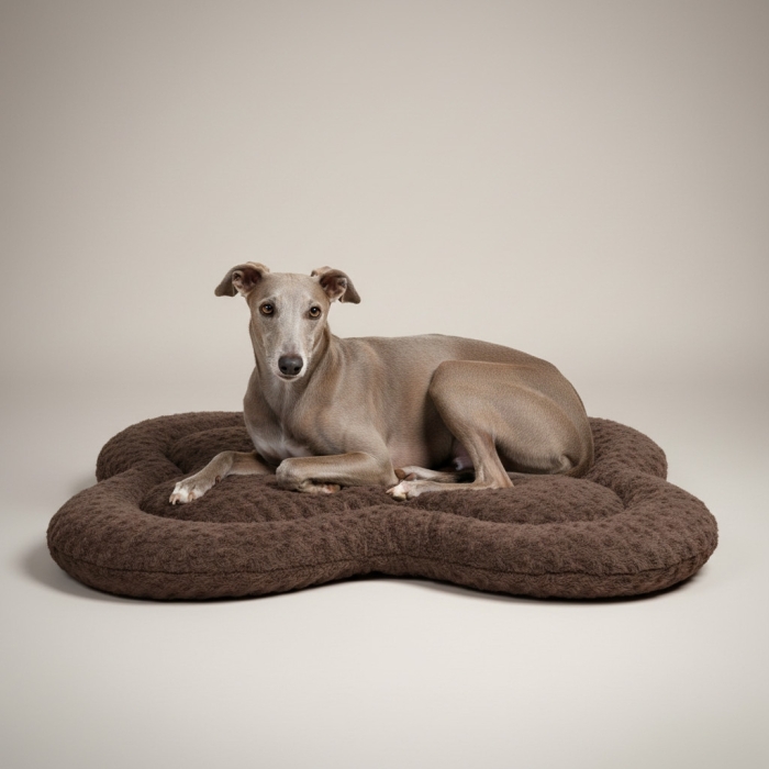Legowisko dla psa M PLUSHY BED futro 50x80 Brąz