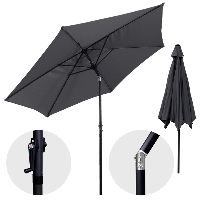 Parasol ogrodowy Tropea 300 x 245 cm Grafitowy