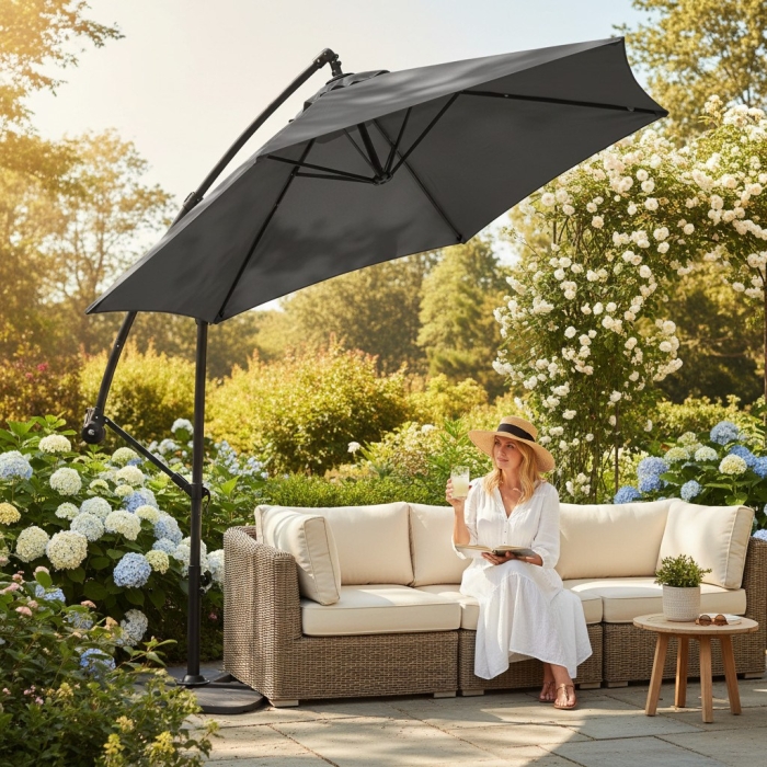 Parasol ogrodowy Turiano 300x245 cm Szary