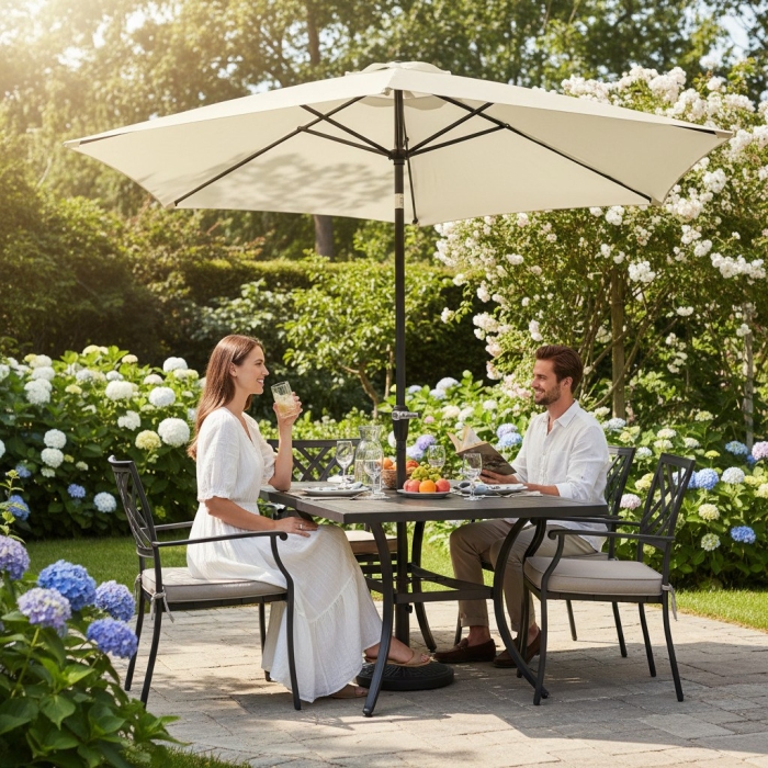 Parasol ogrodowy Caria 300 x 245 cm Kremowy