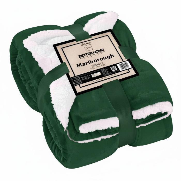 Koc MARLBOROUGH Sherpa Velvet 150x200 C. Zielony
