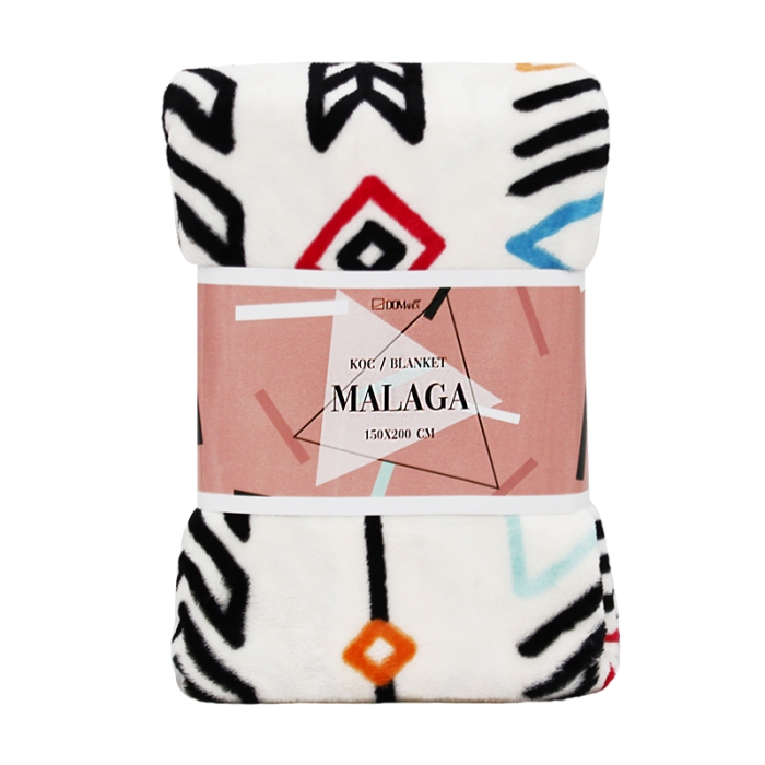Koc MALAGA mikroflanela 150x200 cm BOHO