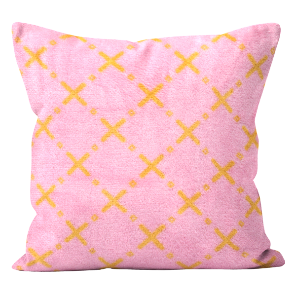 Poszewka MADDOX mikroflanela 40x40 Róż + żółty