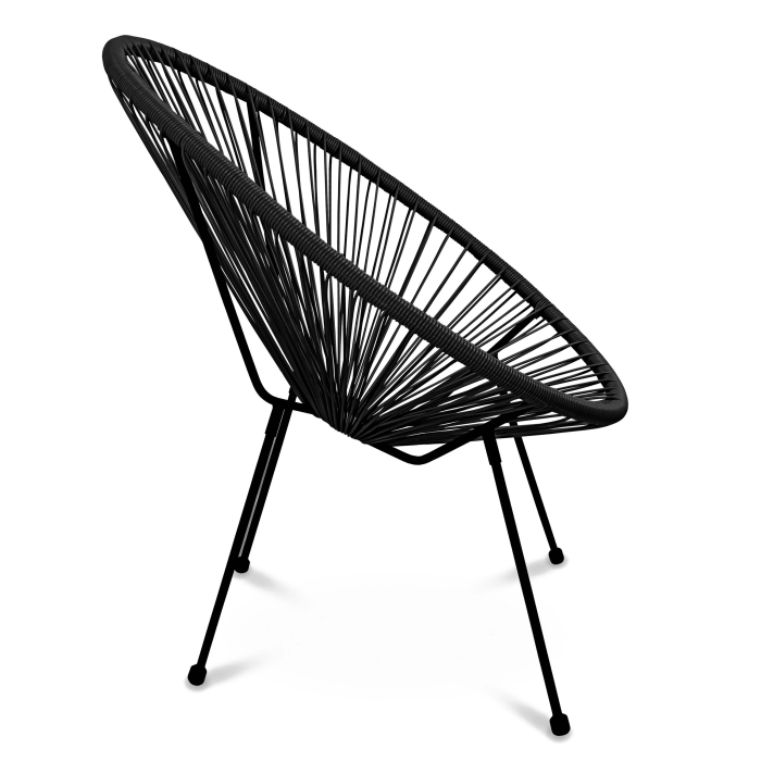 Fotel Krzesło ogrodowe ACAPULCO 71x73x80 cm CZARNY