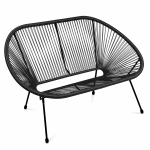 Sofa ogrodowa ACAPULCO 2-os. 134x78x86 cm Czarny