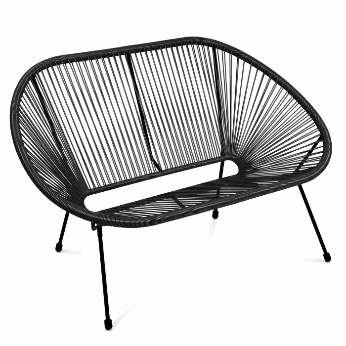 Sofa ogrodowa ACAPULCO 2-os. 134x78x86 cm Czarny