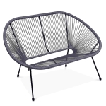 Sofa ogrodowa ACAPULCO 2-os. 134x78x86 cm Grafit