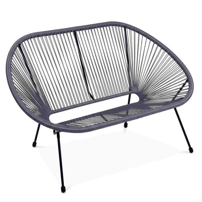 Sofa ogrodowa ACAPULCO 2-os. 134x78x86 cm Grafit