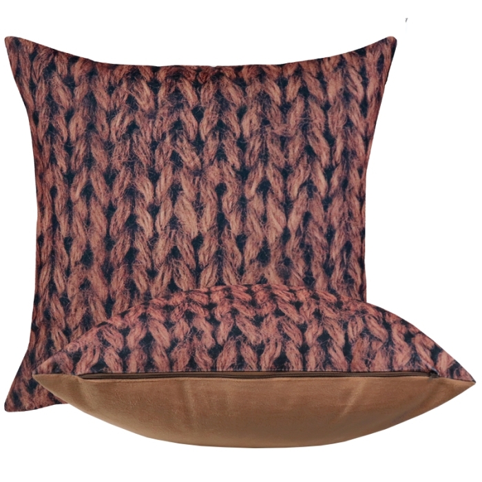 Poszewka Jolie Sweter Velvet 45x45 cm Brąz