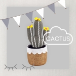Stoper do drzwi tekstylny CACTUS Kaktus Szary
