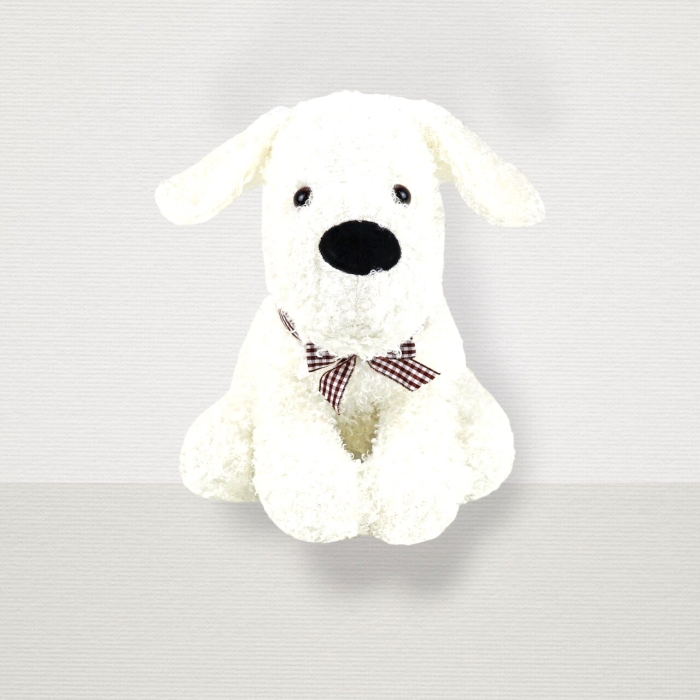 Stoper do drzwi tekstylny sherpa CALM DOG Biały